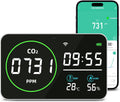 WiFi CO2 Detector, 9 Inch CO2 Monitor for CO2 Temp Humidity, Extra Large Display Digital Clocks, Air Quality Monitor for Indoor/Outdoor with Alerts, CO2 Infrared Sensor, Optical Sensor