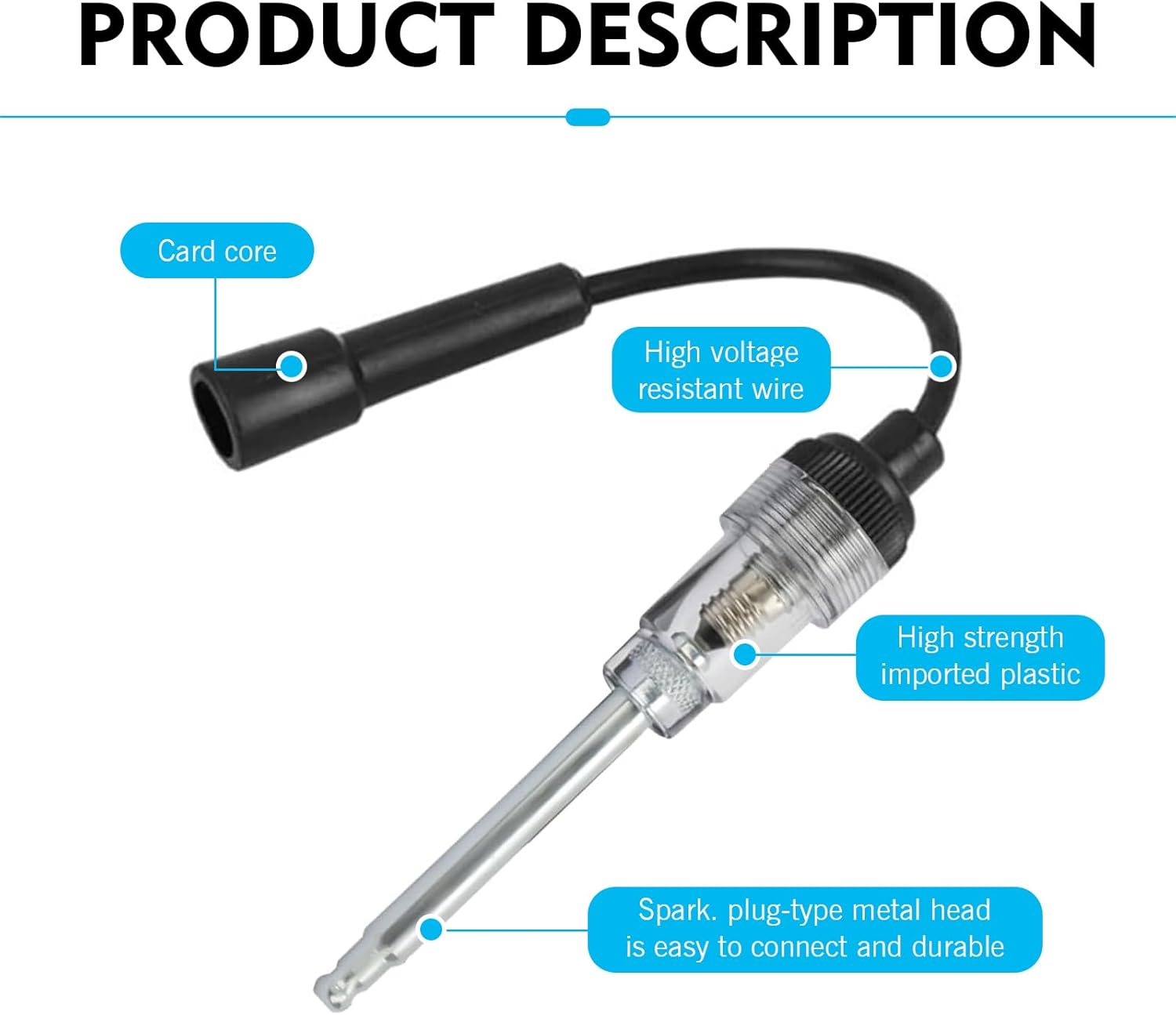 Spark Plug Tester, Inline Ignition Coil Tester, Spark Tester Small Engine for Check Ignition System, Universal Armature Diagnostic Detector Tool, for Cars, Motorcycle, Lawnmowers