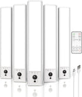 EZVALO 5 Pack Under Cabinet Lighting, Rechargeable Motion Sensor Light, LED Closet Lights Wireless, 5700K Dimmable, Timer, Magnetic, with Remote Control for Kitchen, Closet, Stair