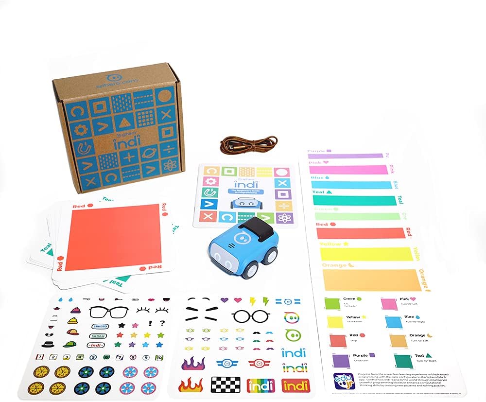 Sphero Indi at-Home Learning Kit - Screenless Coding Robot for Kids 4+ - Build Mazes, Learn Computational Thinking - Problem Solve Like an Engineer - Educational STEM Toy for Creative Minds