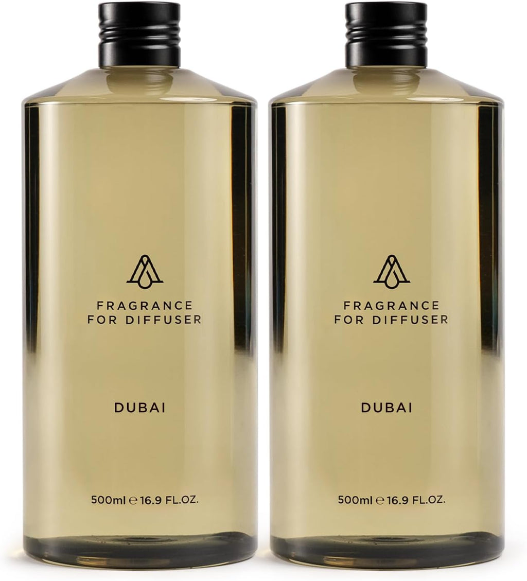 AromaPlan Hotel Scents Dubai 16 Fl Oz 2 Pack (946ml), Home Luxury Aroma & Hotel Fragrance Diffuser Oil- Hotel Diffuser Oil for Aromatherapy- USA Made, Bigger Bottle, Bolder Aroma & Longer Lasting
