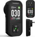 X-100D 3-in-1 Carbon Monoxide Detectors Plug in, 180°Rotating Display, Portable Carbon Monoxide Detector for Travel, CO Detector with Triple Alerts, Early Warning for Home, RV, Hotel - Black