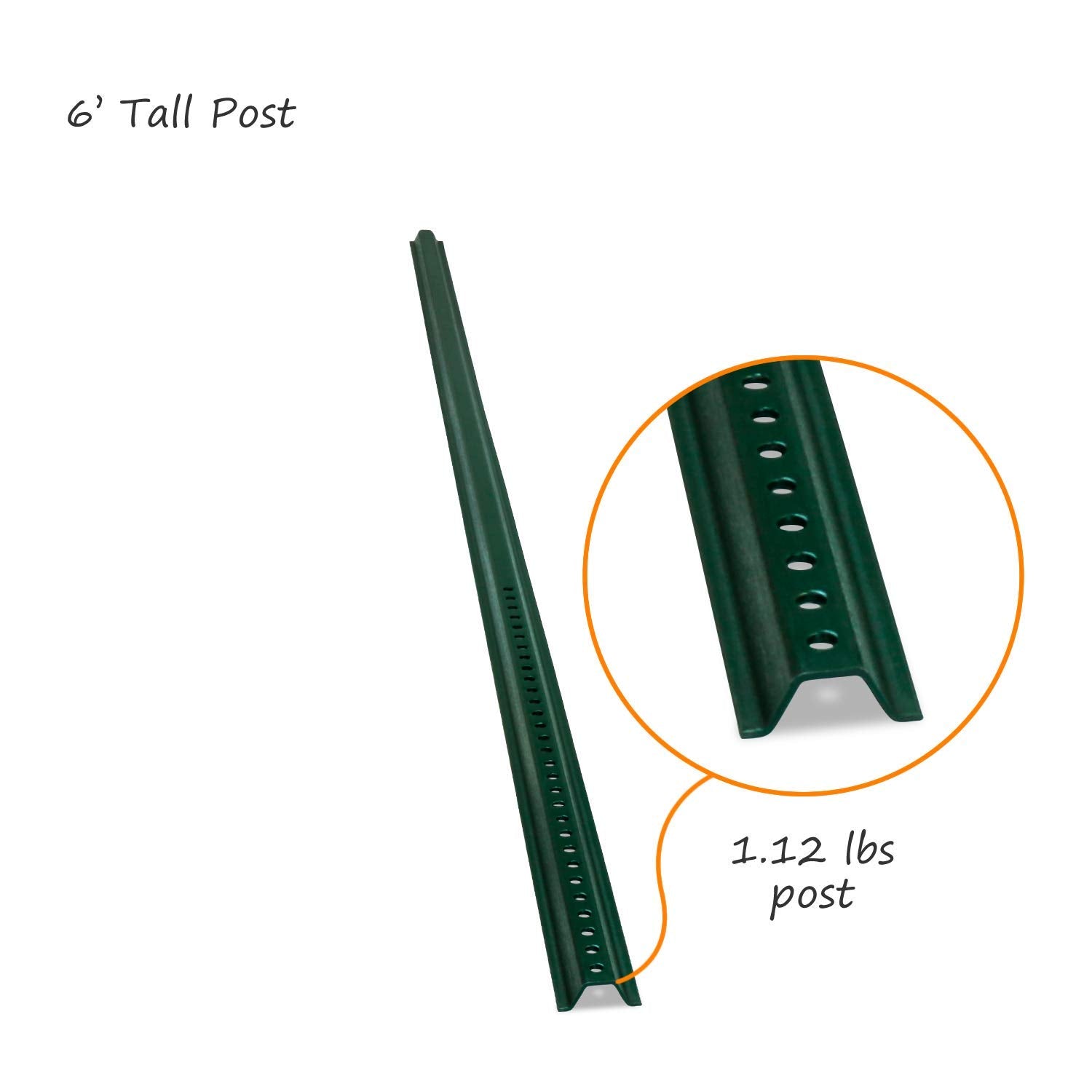 SmartSign U-Channel Sign Post, Medium Weight | 6' Tall Baked Enamel Steel Post - Pack of 4