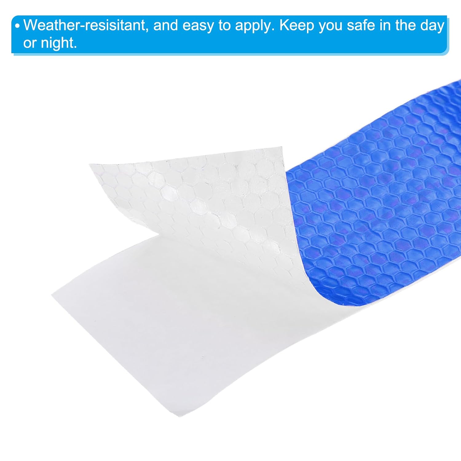 PATIKIL 6 Inch x 10 ft Reflective Tape, 1 Roll Waterproof Self Adhesive High Visibility Caution Warning Safety Tape Reflector with Scraper for Trucks Trailers Cars, Blue