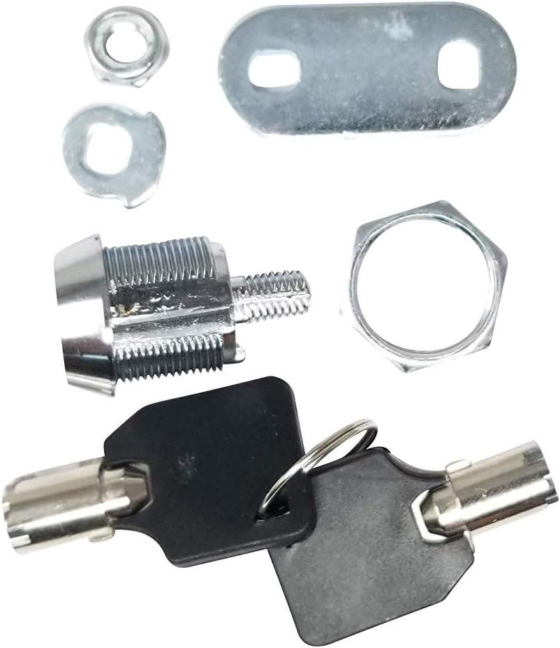 Admiral Locks Tubular Cam Lock, Keyed Alike Removable Key RV Compartment Storage Lock Cabinet Locks (Chrome Pack of 5, 5/8" 180°)
