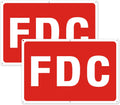 FDC Sign, 2 Pack FDC Signs Outdoor Aluminum Metal Sign, FDC Signs for Fire Department Connection, UV Protected Weather Resistant and Easy to Install (Size: 18x12 inches)