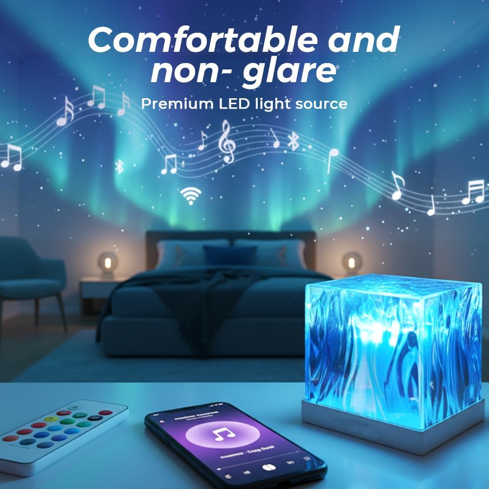 Northern Lights Projector with Remote, 18-Color Aurora Night Light for Bedroom, Galaxy Projector for Teens, Christmas Gift for Boys & Girls (with Bluetooth Speaker)