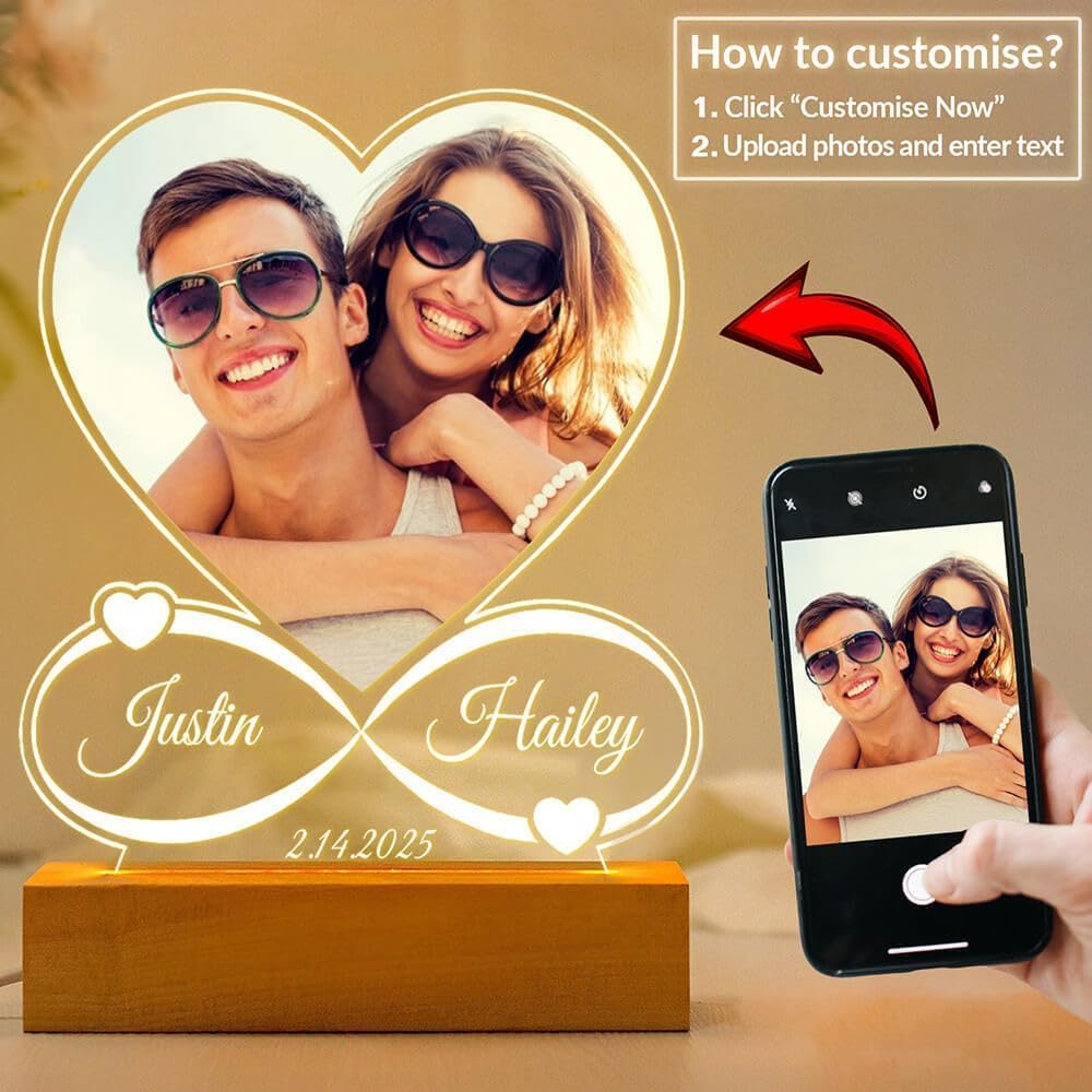 Custom Picture Frame, Customized Picture Frames, Custom Photo Frames, Personalized Photo Frame, Anniversary Valentines Day Gifts for Her Him Women Men Girlfriend Boyfriend Couple Mom Dad Family Pet