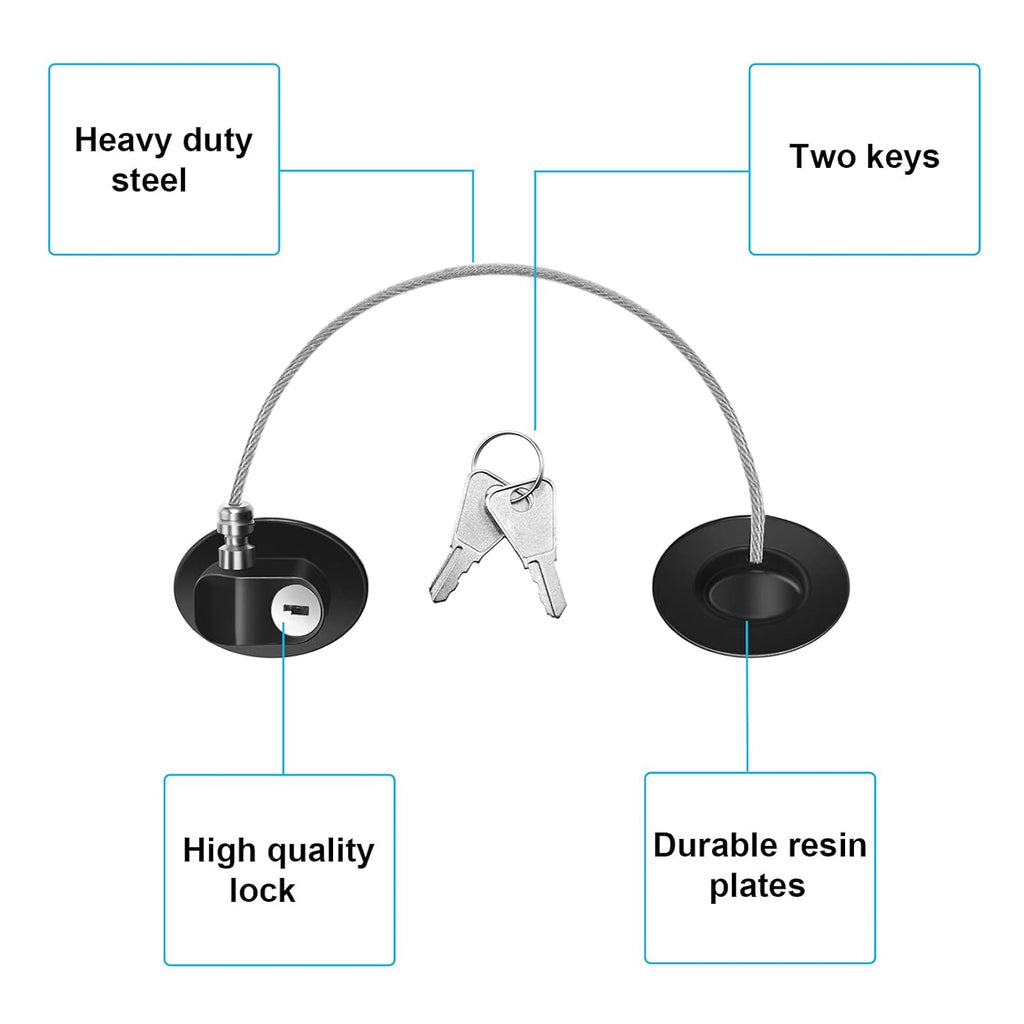 Hotop 4 Pack Cabinet Locks with Keys Mini Fridge Refrigerator Locks for Kids Toddlers Self Adhesive Child and Baby Proofing Safety for Deep Freezer Drawers Doors Latch(Black)