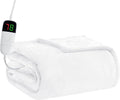 BOMOVA Heated Electric Blanket Throw Size- 50" x 60" Heating Blanket with 10 Heating Levels & 8 Hours Auto Off, Warm Flannel Blanket, Christmas Birthday Gifts for Women
