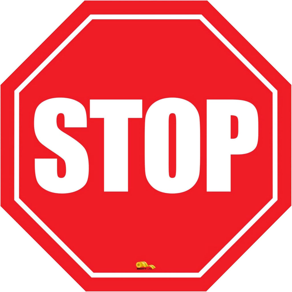 Stop Sign Modern Floor Sign - Floor Marking Sign, 16"