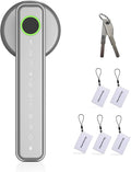 Fingerprint Door Lock Smart Door Lock with Keypad Keyless Entry Door Lock with Handle for Home Hotel Office Apartment Bedroom (Silver)