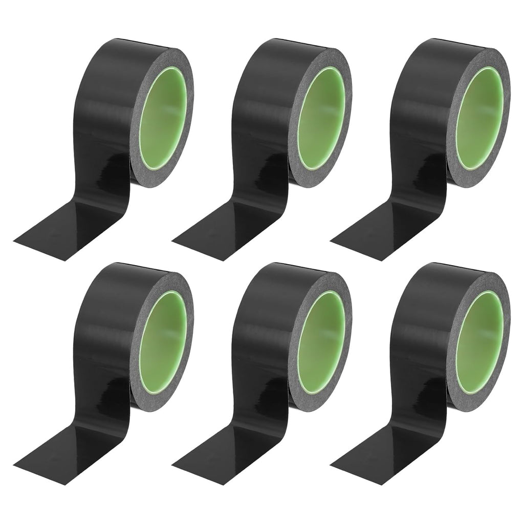 PATIKIL Floor Marking Tape 2 Inch x 110 Ft, 6 Pcs Self-Adhesive Warning Safety Tape Caution Stripe for Walls Floors Pipes Equipment Outdoor, Black