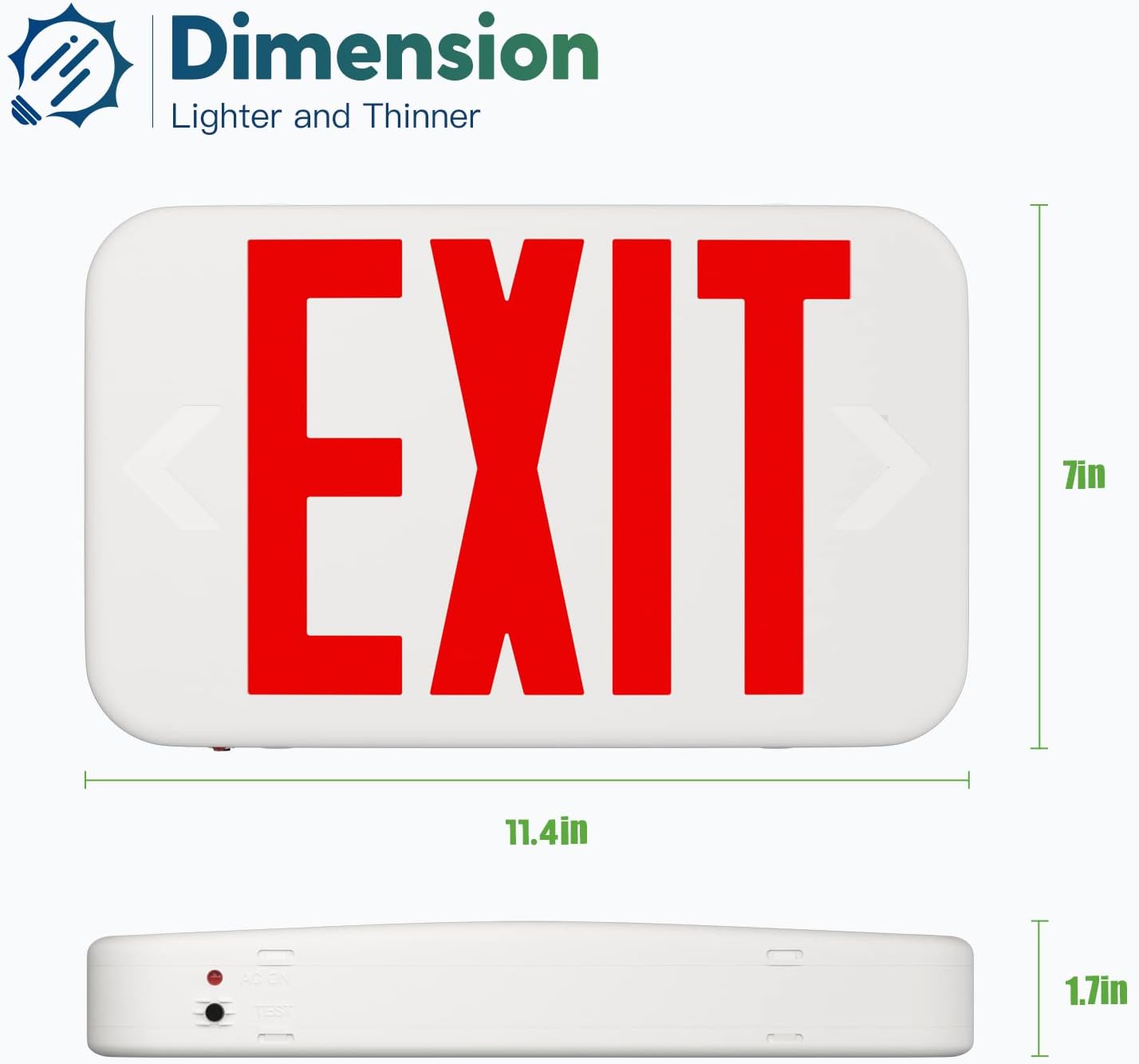 FREELICHT 6 Pack Red Double-Sided LED Exit Sign with Battery Backup,Exit Sign for Business,Easy To Install,UL Certified,AC 120/277V