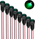8pcs Green LED Indicator Mounting Hole Size 8mm AC/DC 12-24V Pilot Light(Flame Retardant Plastic Shell)