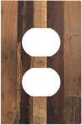 Rustic Brown Wood Vintage Wood Board Outlet Covers 1 Gang Duplex Light Switch Cover Decorative Switch Plates Electrical Receptacle Faceplate Wall Plate For Farmhouse Cabin Decor