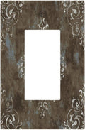 Gothic Vintage Abstract Brown Patterns 1 Gang Rocker Light Switch Covers Single Decora Outlet Wall Plate Decorative Switchplate Faceplate GFCI for Country Bathroom Bedroom Decor
