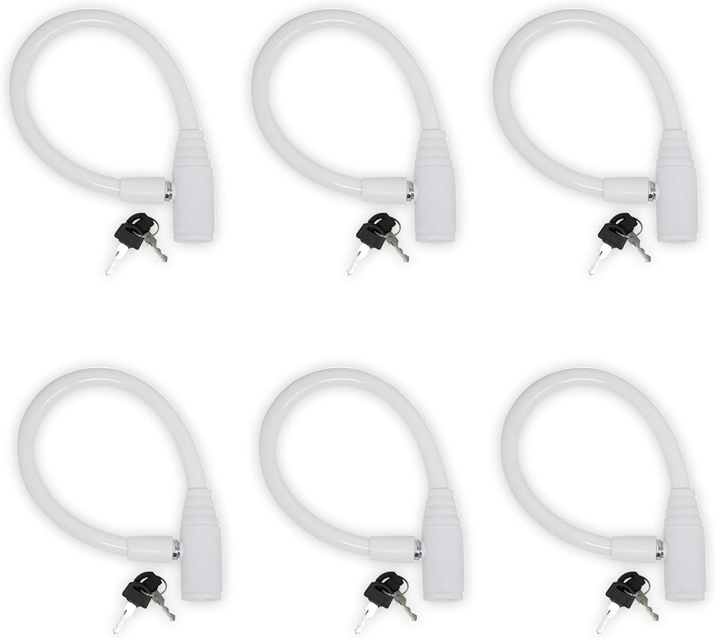 Urban August Child-Proof Refrigerator Lock for Kids & Adults - Lock for French Door Fridge and Cabinet (Small, White, 6 Pack Keyed Alike)