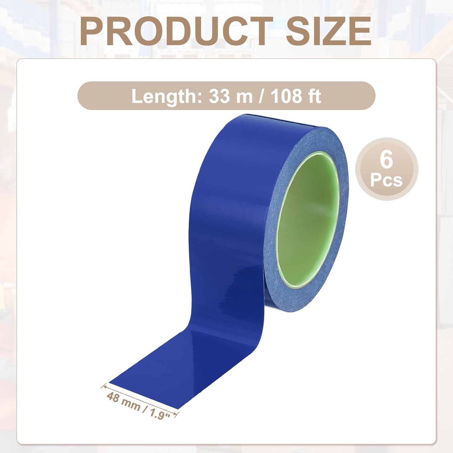 PATIKIL Floor Marking Tape 2 Inch x 110 Ft, 6 Pcs Self-Adhesive Warning Safety Tape Caution Stripe for Walls Floors Pipes Equipment Outdoor, Blue