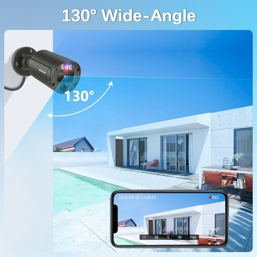 【2-Way Audio & 4K Ultra HD】 Outdoor Wired Security Camera System, Home POE Video Surveillance Cameras Systems, Surveillance DVR Kits