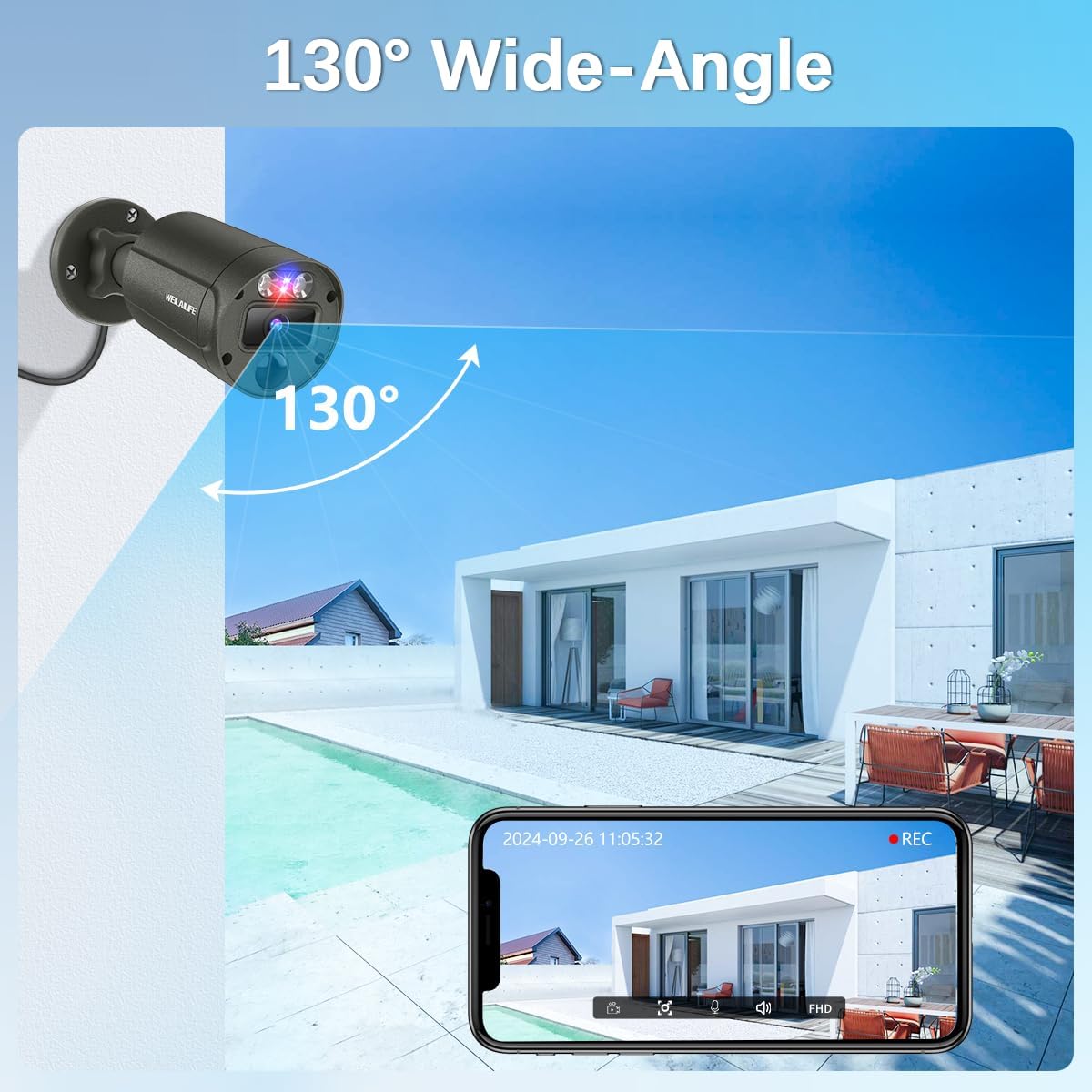 【2-Way Audio & 4K Ultra HD】 Outdoor Wired Security Camera System, Home POE Video Surveillance Cameras Systems, Surveillance DVR Kits