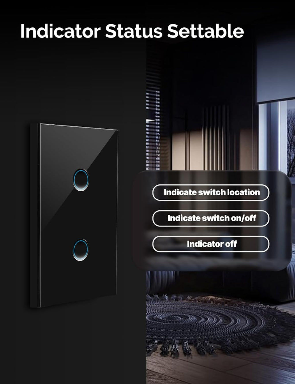 MOES Matter Wi-Fi Smart Light Switches Touch Glass Design, Needs Neutral Wire, Single Pole, 2.4GHz, Remote & Voice Control with Alexa, Google Home & Siri, Supports Timer and Schedule, White 3 Gang