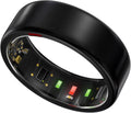 Smart Ring for Women Men- Sleep/Fitness/Stress/Heart Rate Tracker- Menstrual Records - 7 Days Battery Life - Wireless Charging - No APP Subscription - iOS & Android Compatible (Black, Size 7)