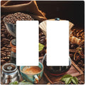 Decorative Outlet Covers Retro Coffee Maker Beans Cup 2 Gang Wall Plate Double Rocker Two Switch Wall Cover Plate Jumbo Dual GFCI Faceplate for Kirchen Home Decor