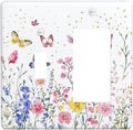 Outlet Covers Watercolor Floral Butterfly Colorful Wildflower 1 Toggle 1 Rocker Combination Decorative Wall Plate Electrical Switch Plates Light Switch Cover Plate For Bed Room Decor