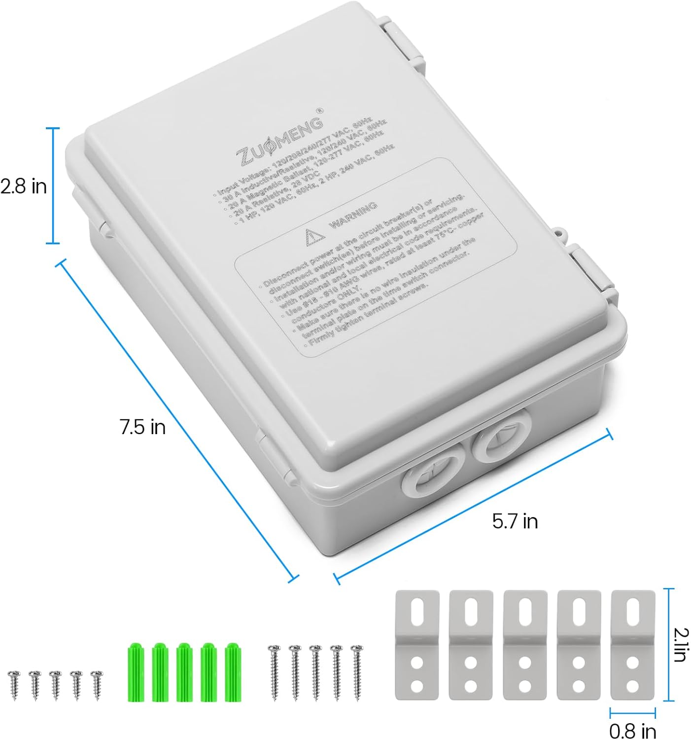 2-Circuit 30Amp Astronomic Electronic Time Switch, Automated Weekly Scheduling, to-The-Minute Programming, Built-in Rechargeable Lithium Battery, IP65 Waterproof, Supports 120-277 VAC