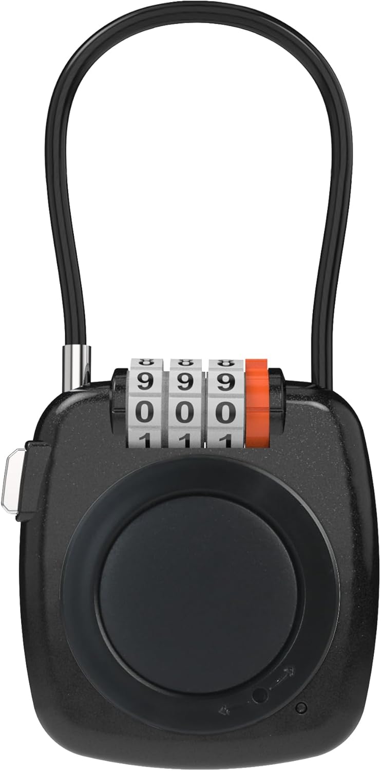 [Apple MFi Certified] iOS Tracker Tag & Holder with Combination Lock, Compatible with Apple Find My, AirTag Holder Case, GPS Tracker Luggage Lock for Travel Essentials, Suitcase, Backpack, Kids, Bag