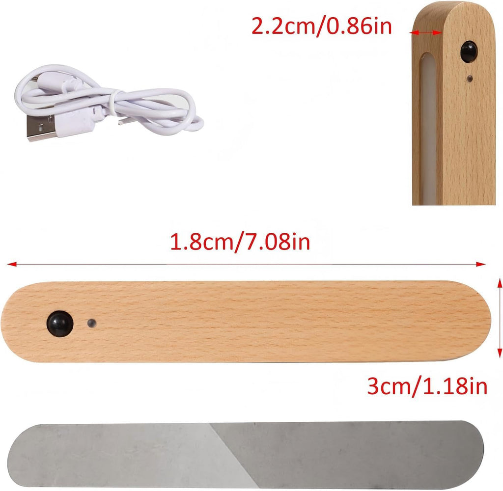 LED Motion Sensor Night Light Battery Operated Wall Light-USB Rechargeable Magnetic Light with Warm White Light for Kids Room Bathroom Cabinet Closet Hallway Comes