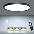 12 Inch Motion Sensor Ceiling Light Indoor Wired, Motion Activated Flush Mount Light Fixture, Motion Sensor Light Indoor for Closet Hallway Porch Laundry Garage Basement, 3000k/4000k/6000k Black