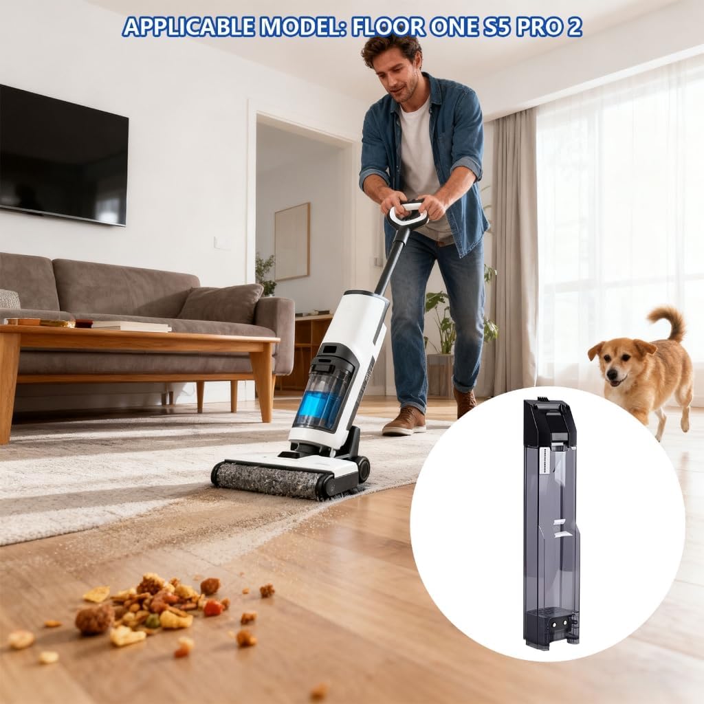 Replacement 0.8L Clean/Dirty Water Tank, Compatible with Floor ONE S5/S5 PRO Smart Wet Dry Vacuum Cleaner, Generic Water Tank Accessory