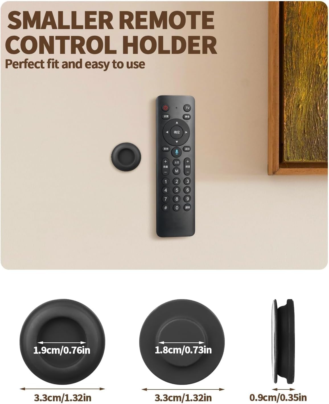 6 Pack Magnetic Remote Control Holder – Upgraded Silicone Magnetic Wall Mount for TV, Fan & Air Conditioner Remotes – Self-Adhesive, No-Drill Remote Control Holder Wall Mount (Circle White)