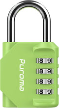 Puroma 1 Pack Combination Lock for Locker 4 Digit Outdoor Waterproof Padlock for School, Gym, Sports, Fence, Toolbox, Gate, Case, Outdoor, Hasp Storage, Cabinets (Yellow-Green)
