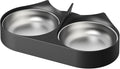 PETLIBRO Pet Food Splitter with Stainless Steel Bowls, Automatic Cat Feeder Bowls for Two Cats or Dogs, Suitable for PETLIBRO Automatic Cat Feeder PLAF005, PLAF006, PLAF103, PLAF203 Black