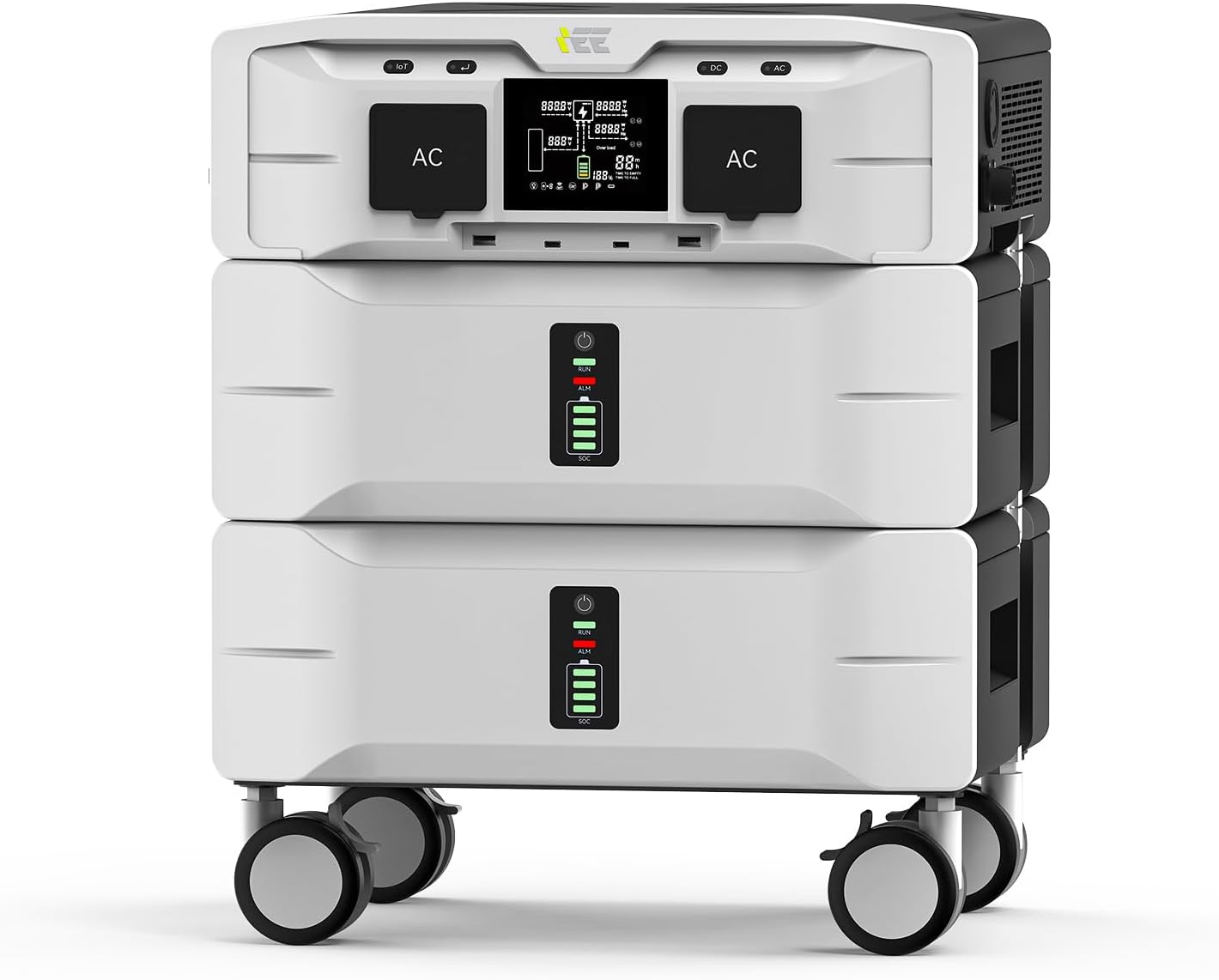 IEE SP5000 Portable Power Station, 5120Wh LiFePO4 Battery, 5000W Output (9000W Surge), 120V/240V Dual Voltage, Expandable to 10kWh, Home Transfer Switch Ready for Emergency Power Outages