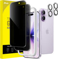 JETech Privacy Screen Protector for iPhone 17 6.3-Inch with Camera Lens Protector, Anti-Spy Tempered Glass Film, Easy Installation Tool, 2-Pack Each