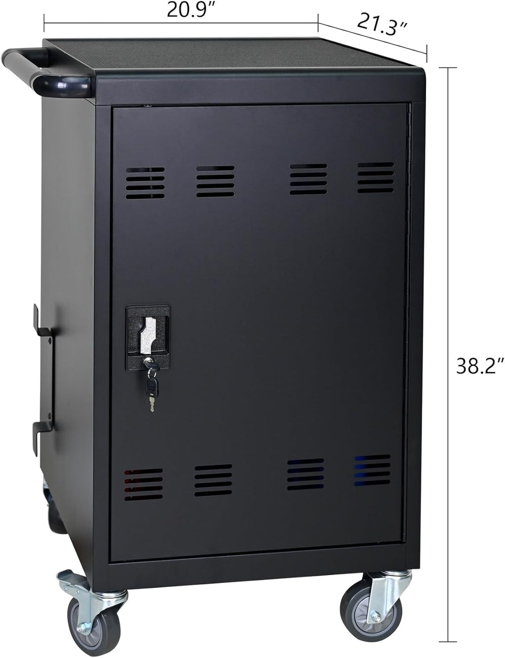 Laptop Charging Cart, 30 Laptop Storage Cart with 6 5-Slot Equipment Baskets, Mobile Charging Cabinet for iPads up to 16.3", Chromebook Devices, Cord Management,Access Lock.School,Business.Black