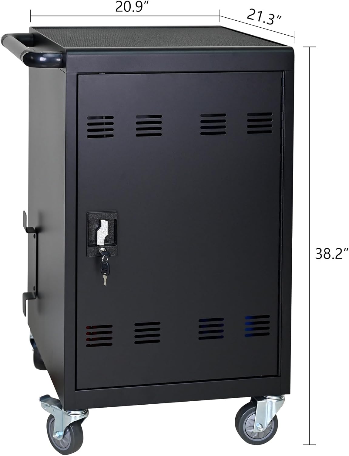 Laptop Charging Cart, 30 Laptop Storage Cart with 6 5-Slot Equipment Baskets, Mobile Charging Cabinet for iPads up to 16.3", Chromebook Devices, Cord Management,Access Lock.School,Business.Black