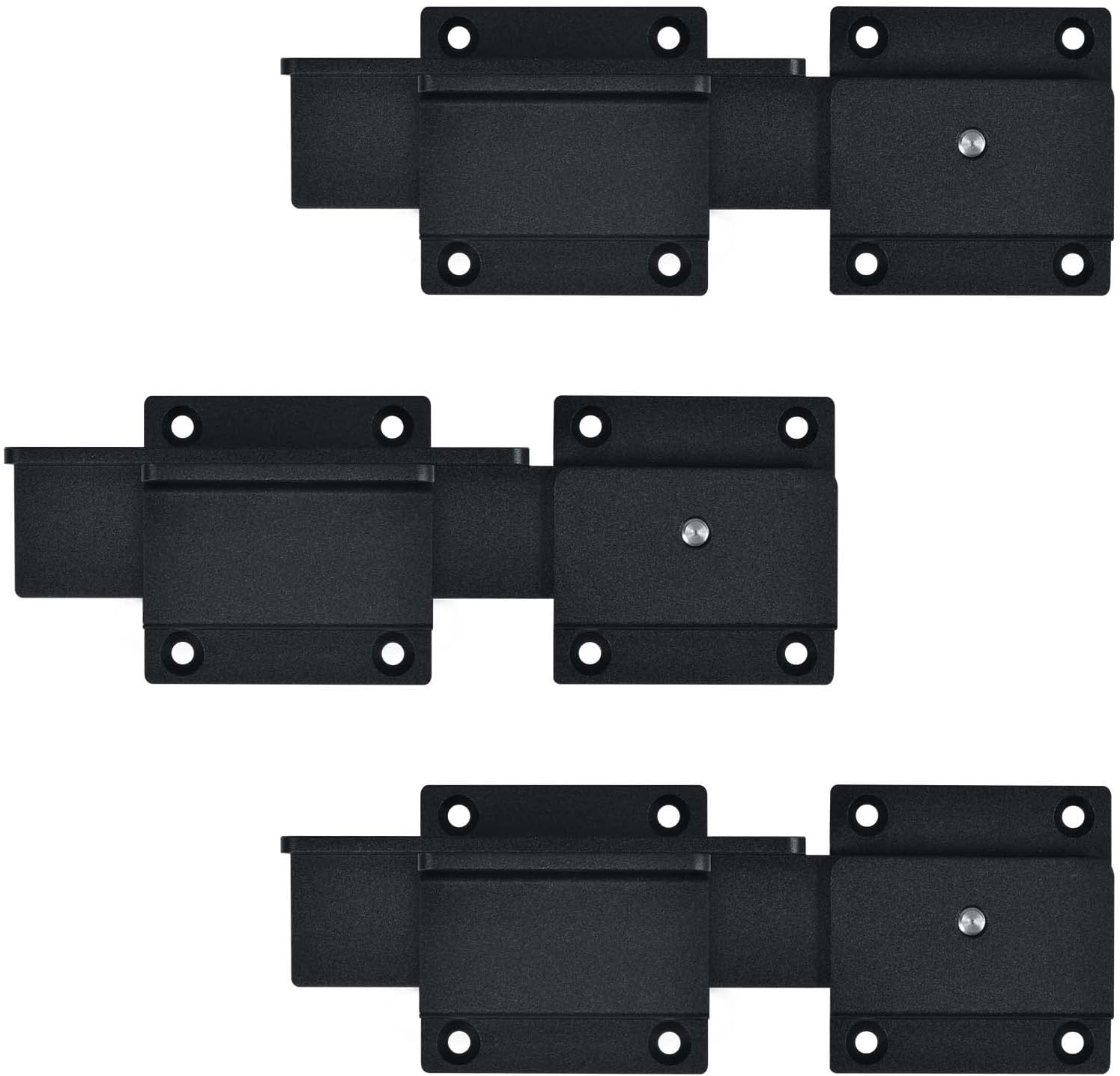 Flip Gate Latch Lock with Padlock Hole 3Pack, 3.5mm Heavy Duty Aluminum Alloy Adjustable Door Latch for Sliding Swing Open Gate, Outdoor, Wooden Fence, Barn, Shed, Garage, Yard