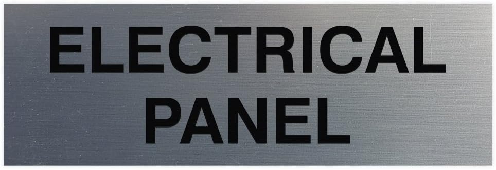 All Quality Basic Electrical Panel Sign - Fire Regulation Safety Compliance Sign - Silver - Medium (1 Pack)