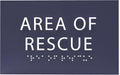 6" X4" Area of Rescue Sign - ADA Compliant Tactile Graphics Grade 2 Braille Text Wall Sign | Emergency Assistance, Refuge Place Sign for Schools, Offices, Apartments & Restaurants