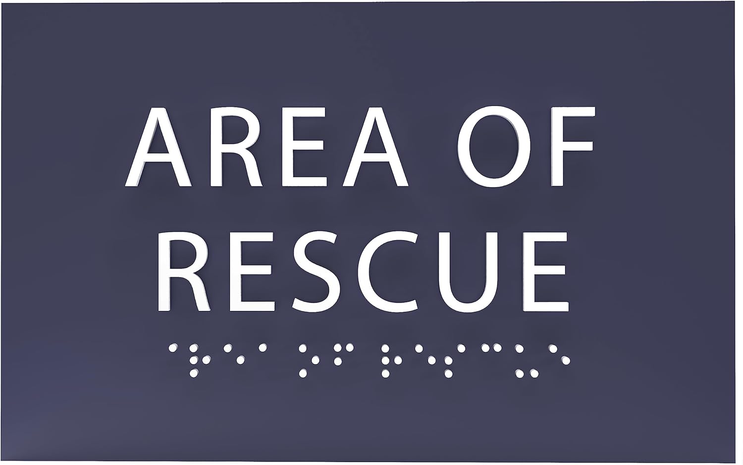 6" X4" Area of Rescue Sign - ADA Compliant Tactile Graphics Grade 2 Braille Text Wall Sign | Emergency Assistance, Refuge Place Sign for Schools, Offices, Apartments & Restaurants