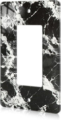 Black White Marble Pattern Acrylic Switch Plates And Outlet Covers Wall Plates Light Switch Cover Plate Acrylic Decorative Outlet Switch Cover Wall Plate Outlet Cover