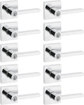 Kwikset Halifax Entry Door Handle with Lock and Key, Secure Keyed Reversible Lever Exterior, for Front Entrance and Bedrooms, Polished Chrome, 10 Pack, Pick Resistant SmartKey Rekey Security