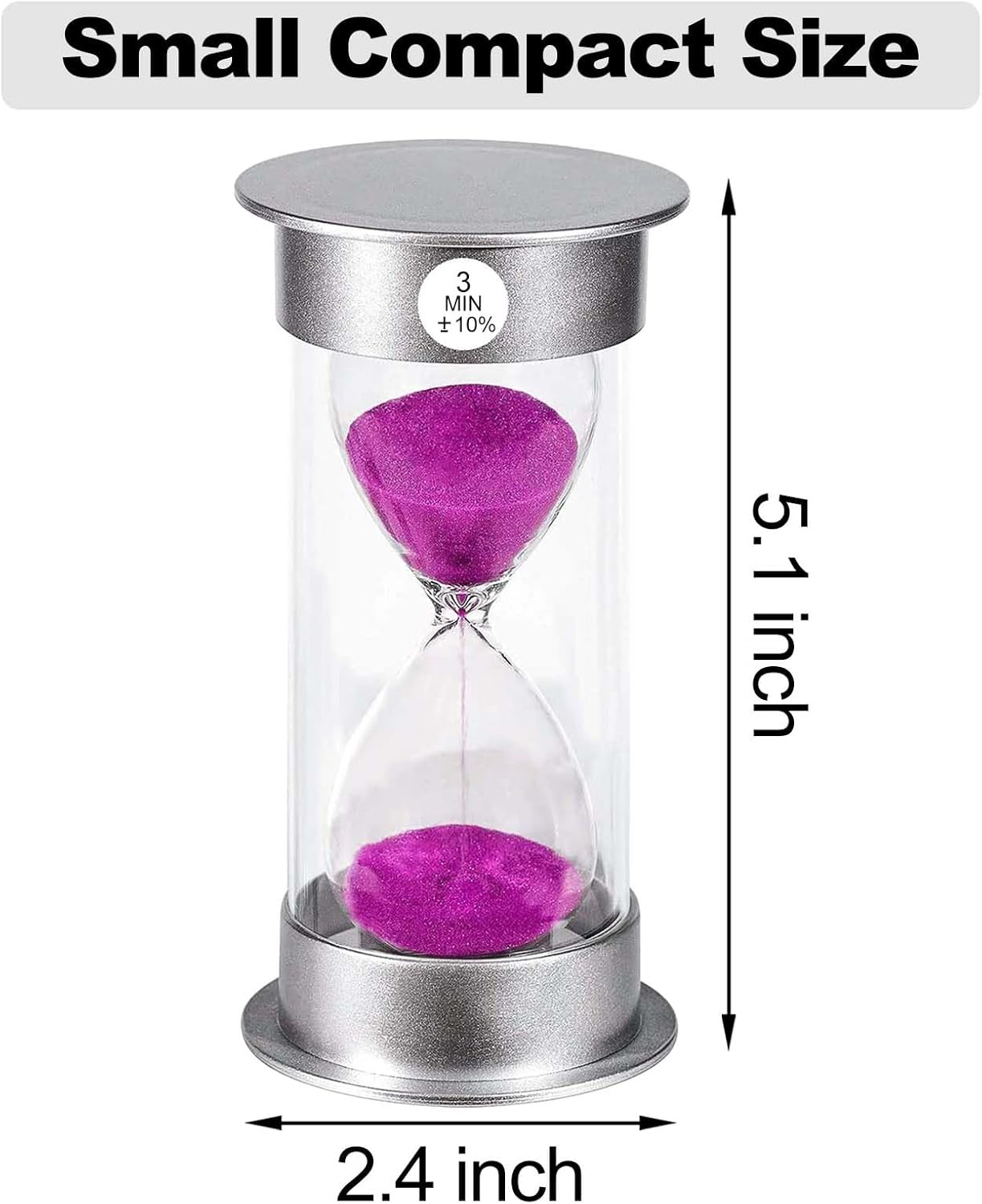 SuLiao Timer 3 Minute Hourglass, Unbreakable Sand Watch 3 Min, Large Purple Sand Clock, Colorful Plastic Hour Glass Sandglass for Kids, Games, Classroom, Kitchen, Decorative