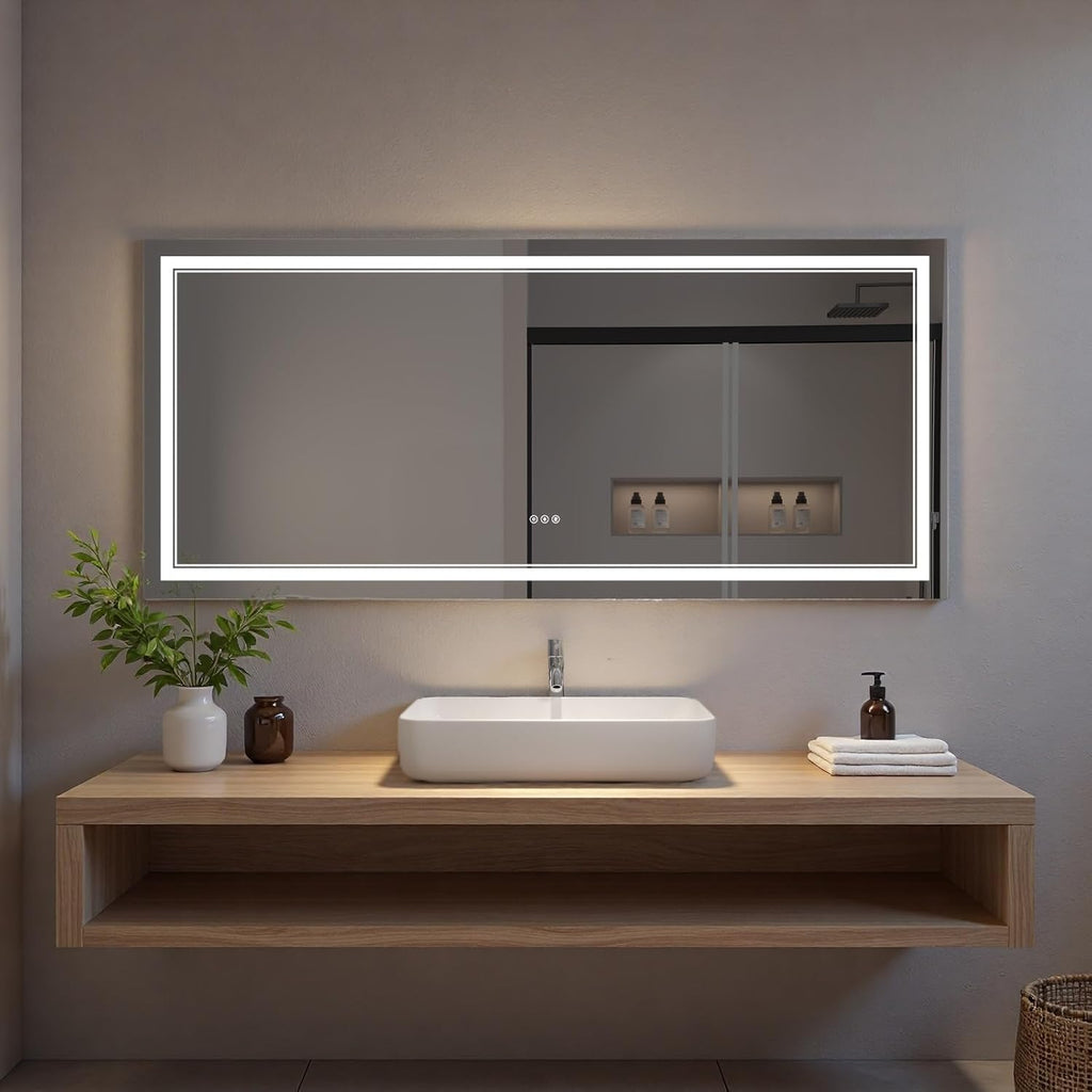 LED Bathroom Mirror with Lights, Wall Mirrors