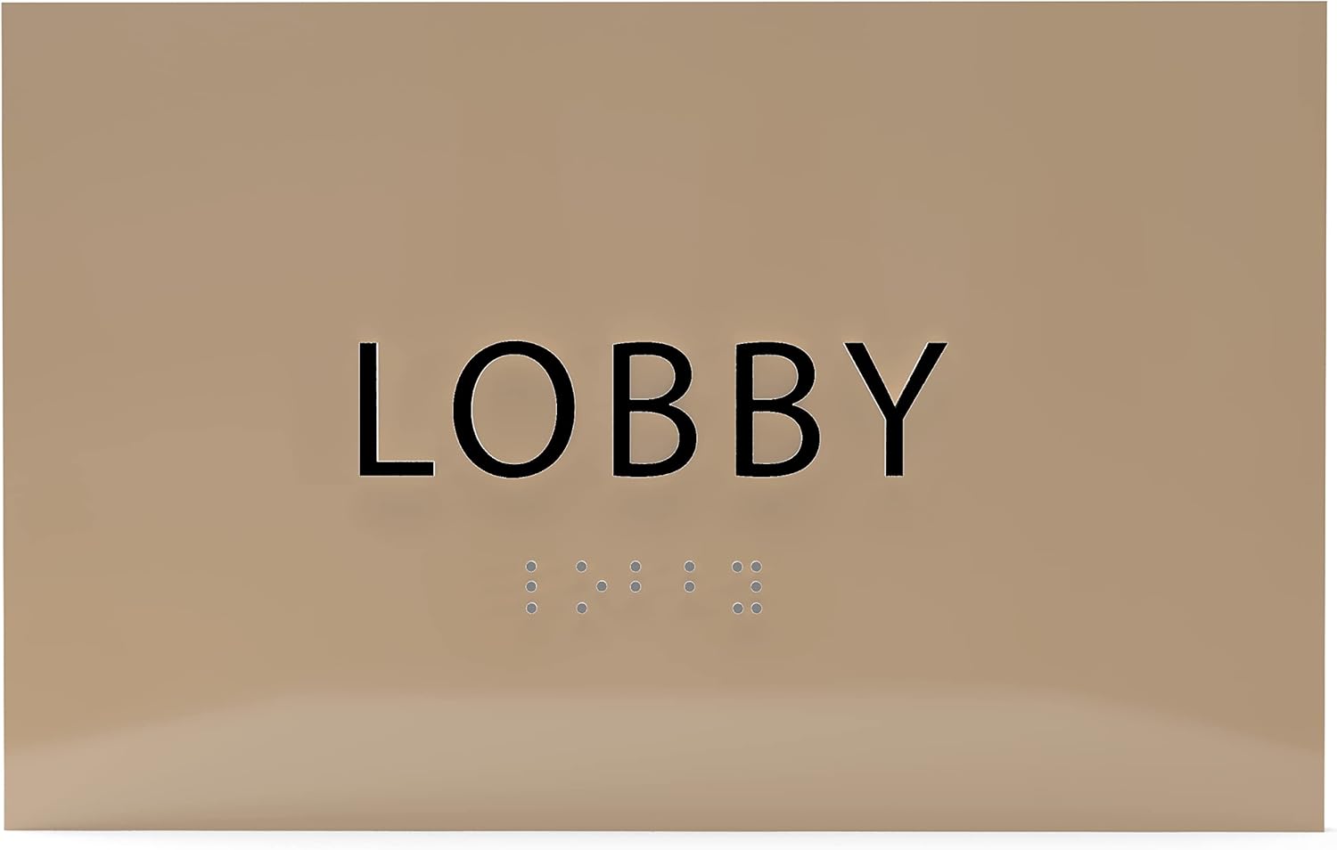 6" X4" Lobby Sign - Tactile Graphics Grade 2 Braille Text Reception Area Sign| Utility ADA Compliant Wall Mount Plastic Signs For Hospital, Offices, Businesses & Apartments